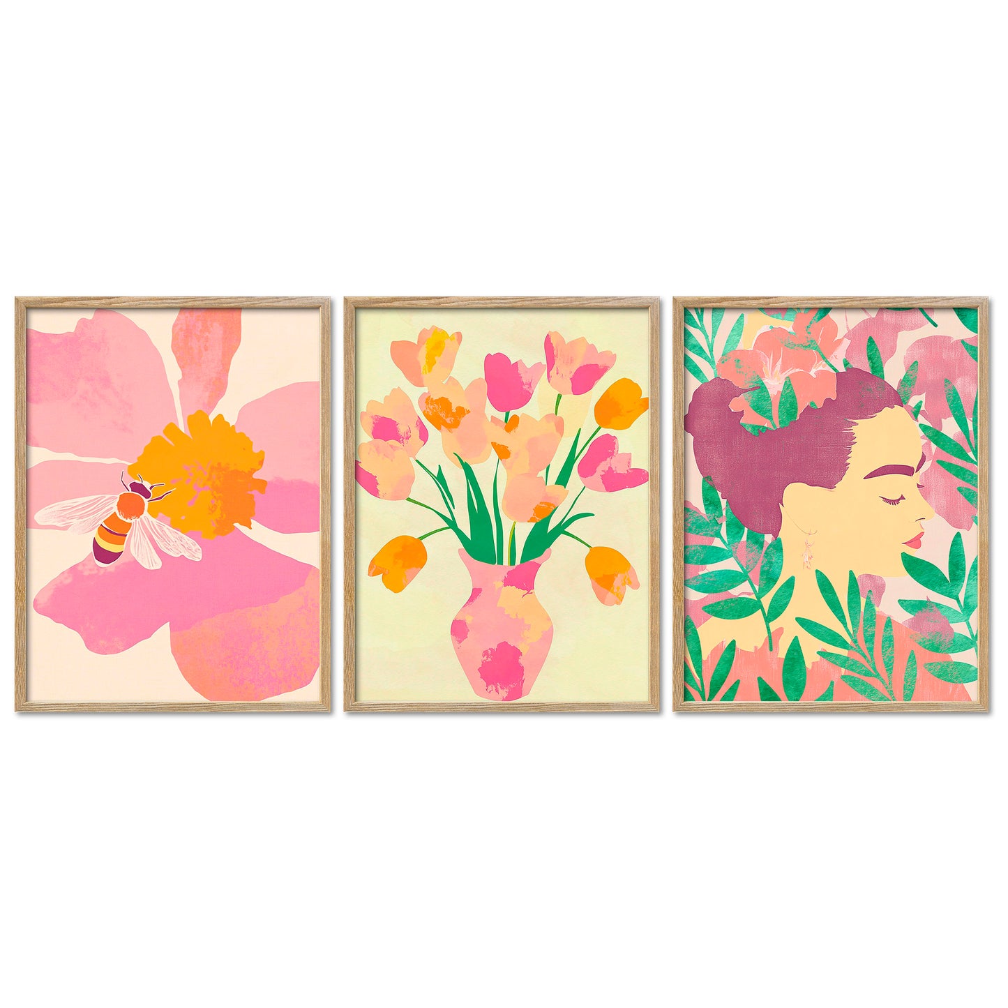 Poster Set Dopamine Trio 3 Bilderwand Wandbilder Abstrakte-Kunst ARTFAVES
