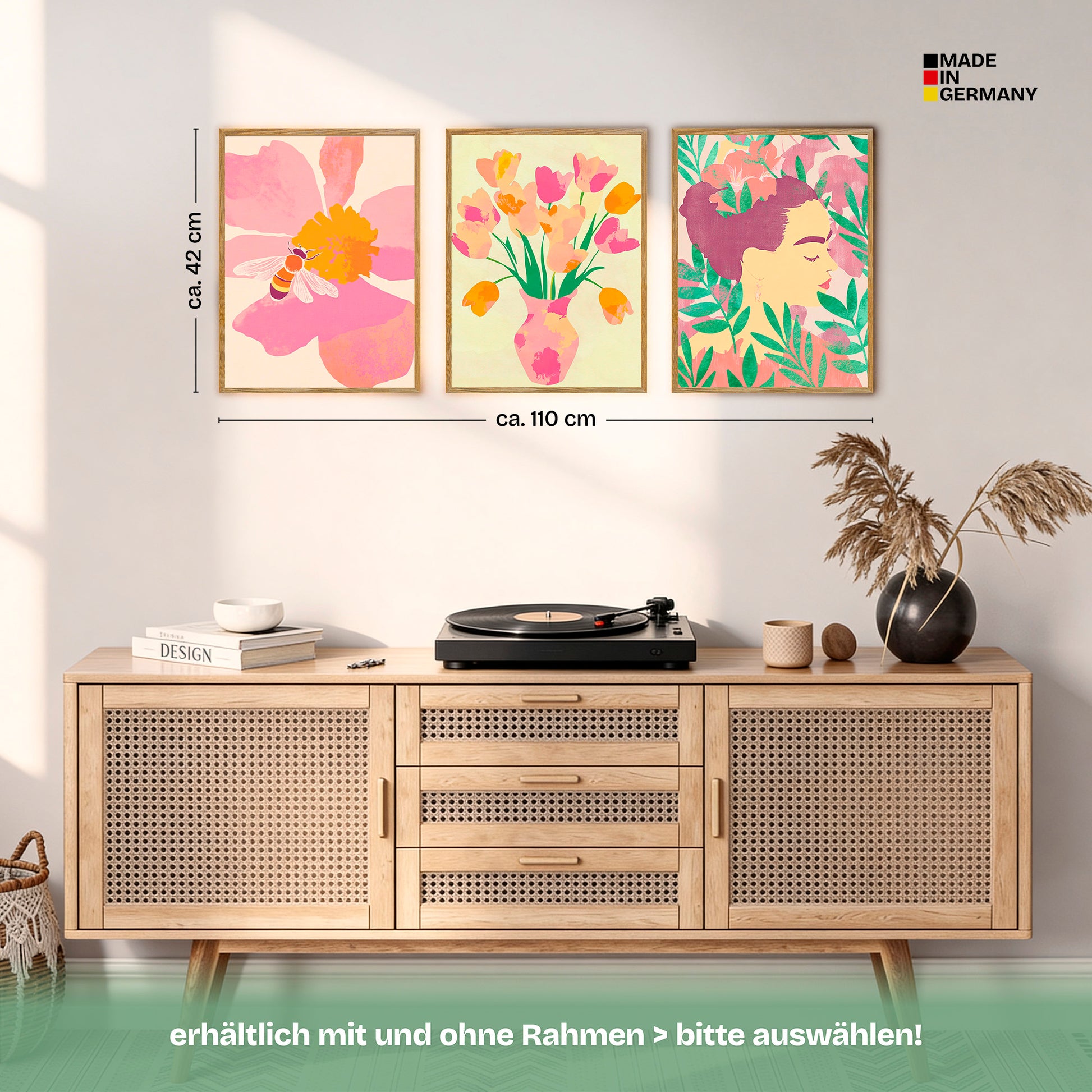 Poster Set Dopamine Trio 3 Bilderwand Wandbilder Abstrakte-Kunst ARTFAVES