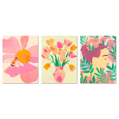 Poster Set Dopamine Trio 3 I mehrteilige Bilderwand I Wandbilder Abstrakte-Kunst