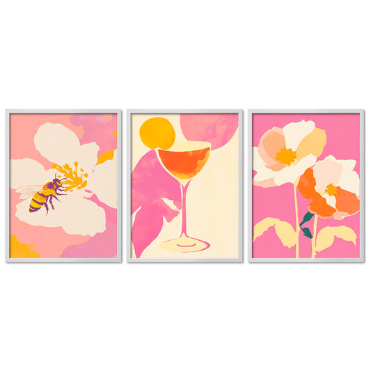 Poster Set Dopamine Trio 4 Bilderwand Wandbilder Abstrakte-Kunst ARTFAVES