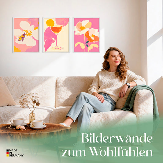 Poster Set Dopamine Trio 4 Bilderwand Wandbilder Abstrakte-Kunst ARTFAVES