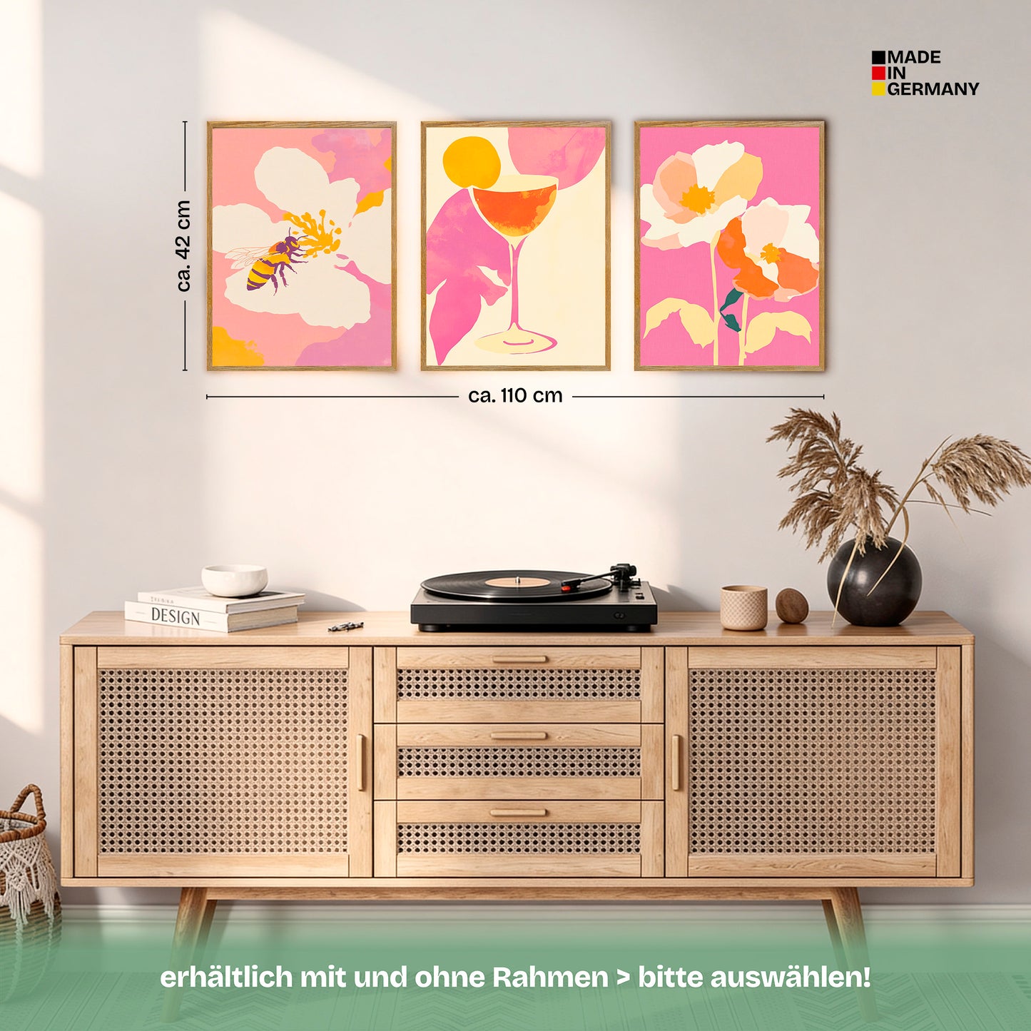 Poster Set Dopamine Trio 4 Bilderwand Wandbilder Abstrakte-Kunst ARTFAVES