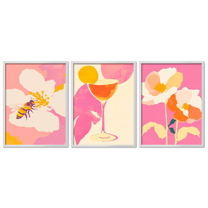 Poster Set Dopamine Trio 4 Bilderwand Wandbilder Abstrakte-Kunst ARTFAVES