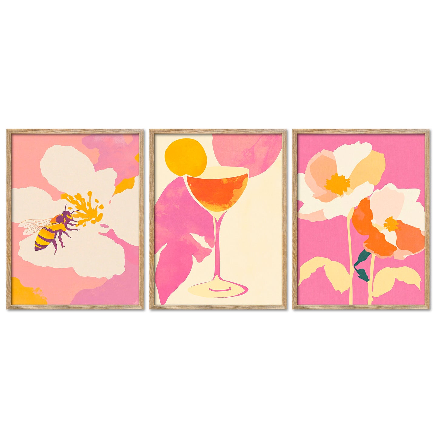 Poster Set Dopamine Trio 4 I mehrteilige Bilderwand I Wandbilder Abstrakte-Kunst