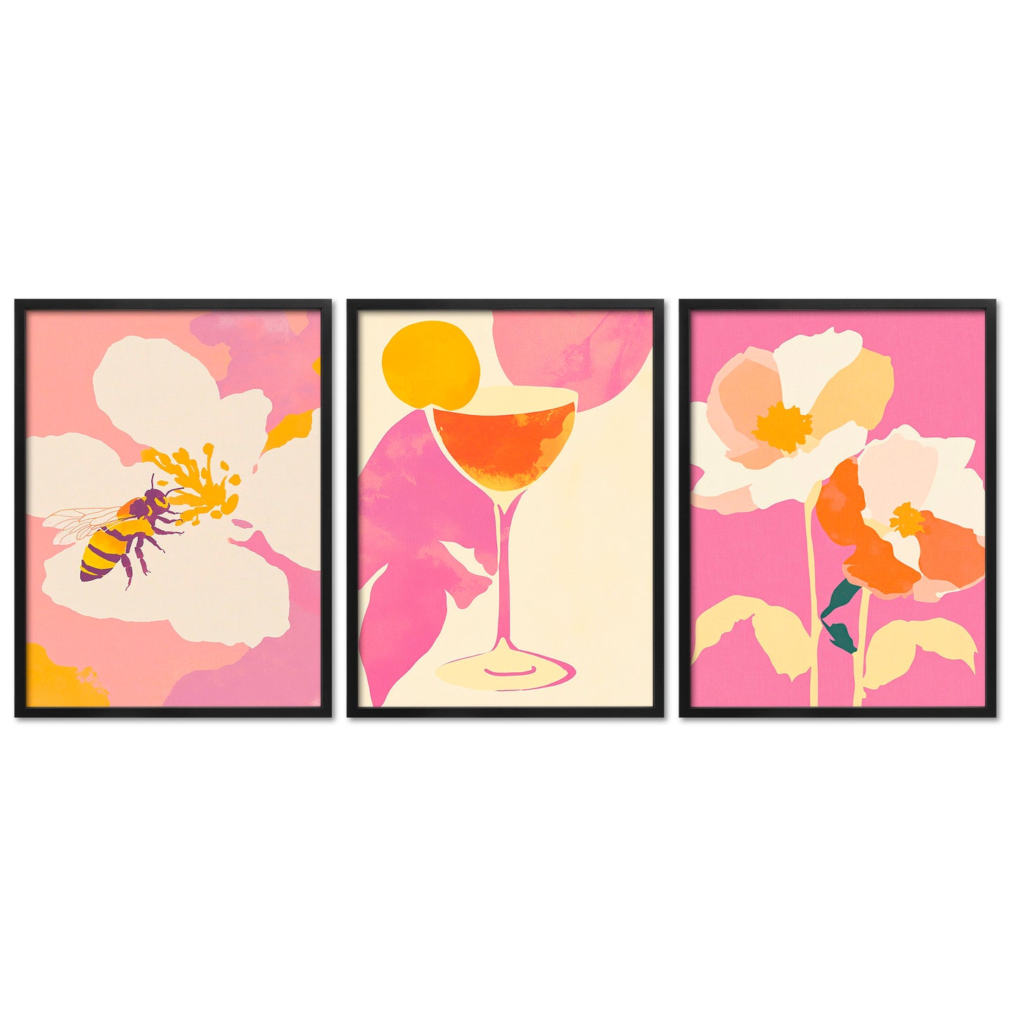 Poster Set Dopamine Trio 4 I mehrteilige Bilderwand I Wandbilder Abstrakte-Kunst