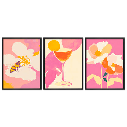 Poster Set Dopamine Trio 4 I mehrteilige Bilderwand I Wandbilder Abstrakte-Kunst