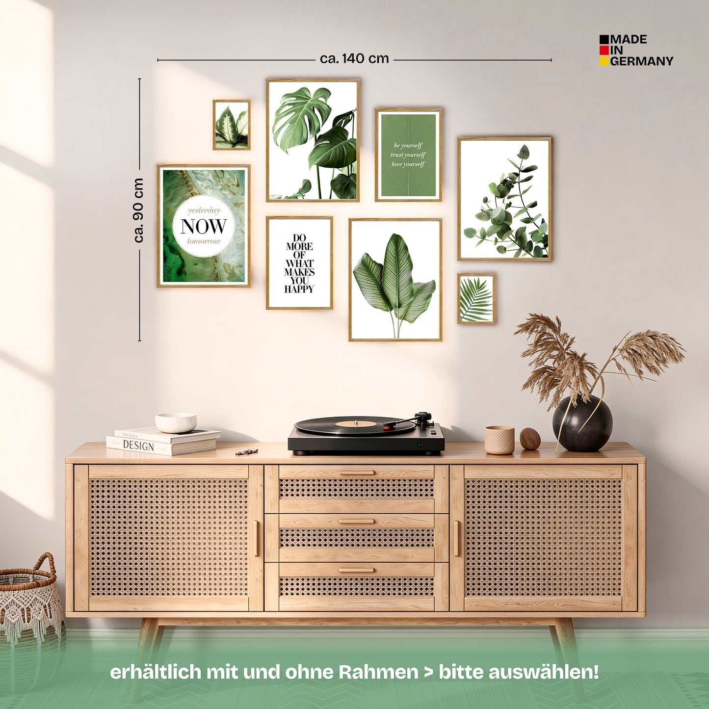 Poster Set Elegante Botanik Bilderwand Wandbilder Grün ARTFAVES