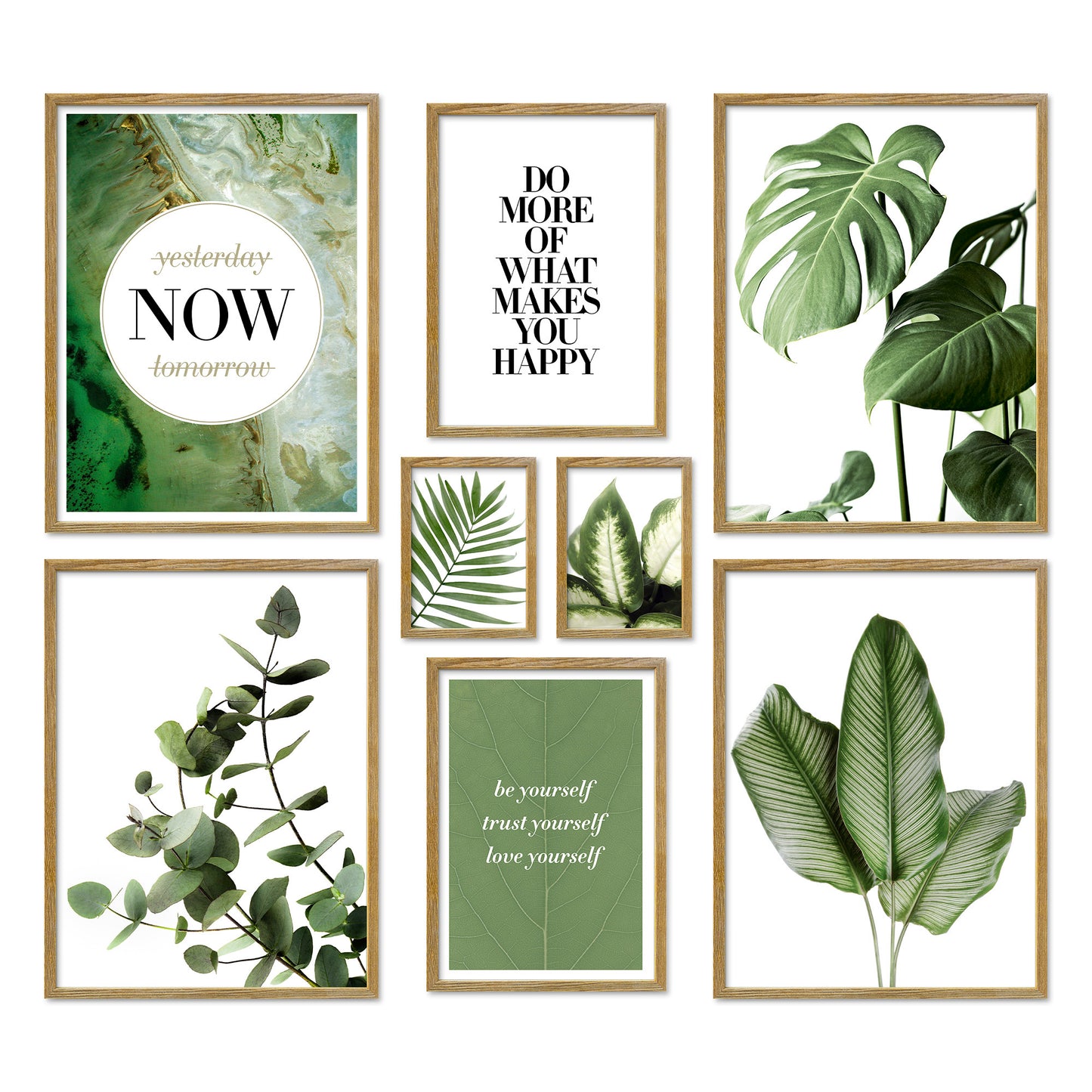 Poster Set Elegante Botanik Bilderwand Wandbilder Grün ARTFAVES
