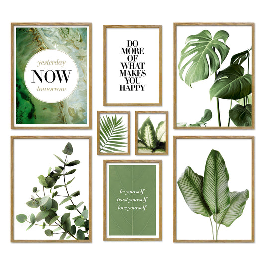 Poster Set Elegante Botanik Bilderwand Wandbilder Grün ARTFAVES