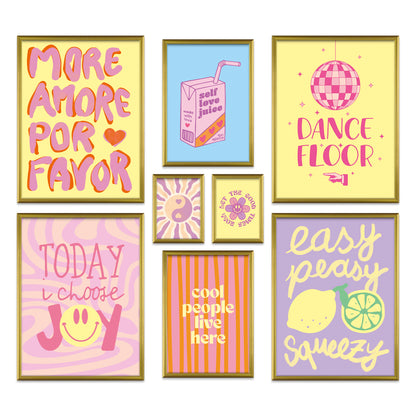 Poster Set Fancy Dopamine Art I mehrteilige Bilderwand I Wandbilder Abstrakte-Kunst