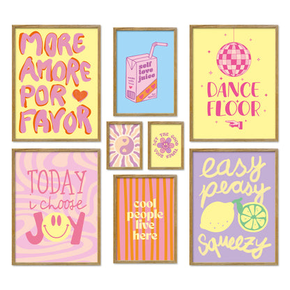 Poster Set Fancy Dopamine Art I mehrteilige Bilderwand I Wandbilder Abstrakte-Kunst