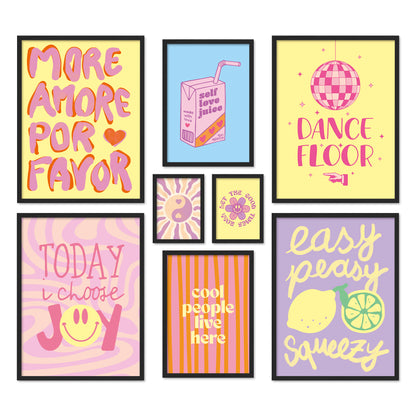 Poster Set Fancy Dopamine Art I mehrteilige Bilderwand I Wandbilder Abstrakte-Kunst