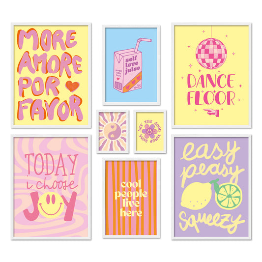 Poster Set Fancy Dopamine Art Bilderwand Wandbilder Abstrakte-Kunst ARTFAVES