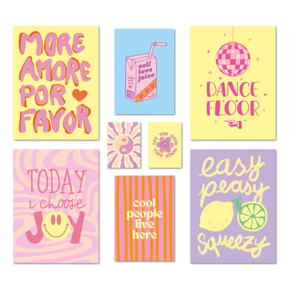 Poster Set Fancy Dopamine Art I mehrteilige Bilderwand I Wandbilder Abstrakte-Kunst