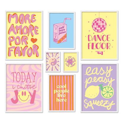 Poster Set Fancy Dopamine Art Bilderwand Wandbilder Abstrakte-Kunst ARTFAVES