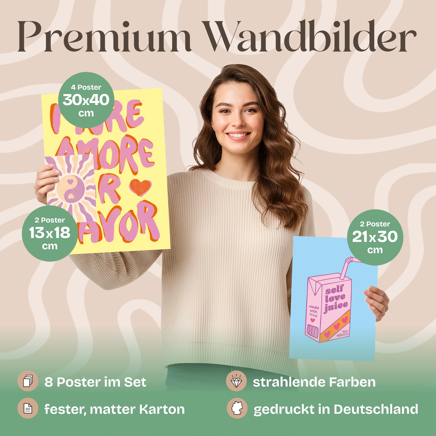 Poster Set Fancy Dopamine Art Bilderwand Wandbilder Abstrakte-Kunst ARTFAVES