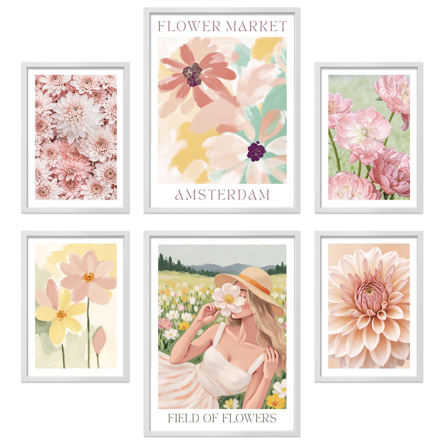 Poster Set Flower Time I mehrteilige Bilderwand I Wandbilder Blumen