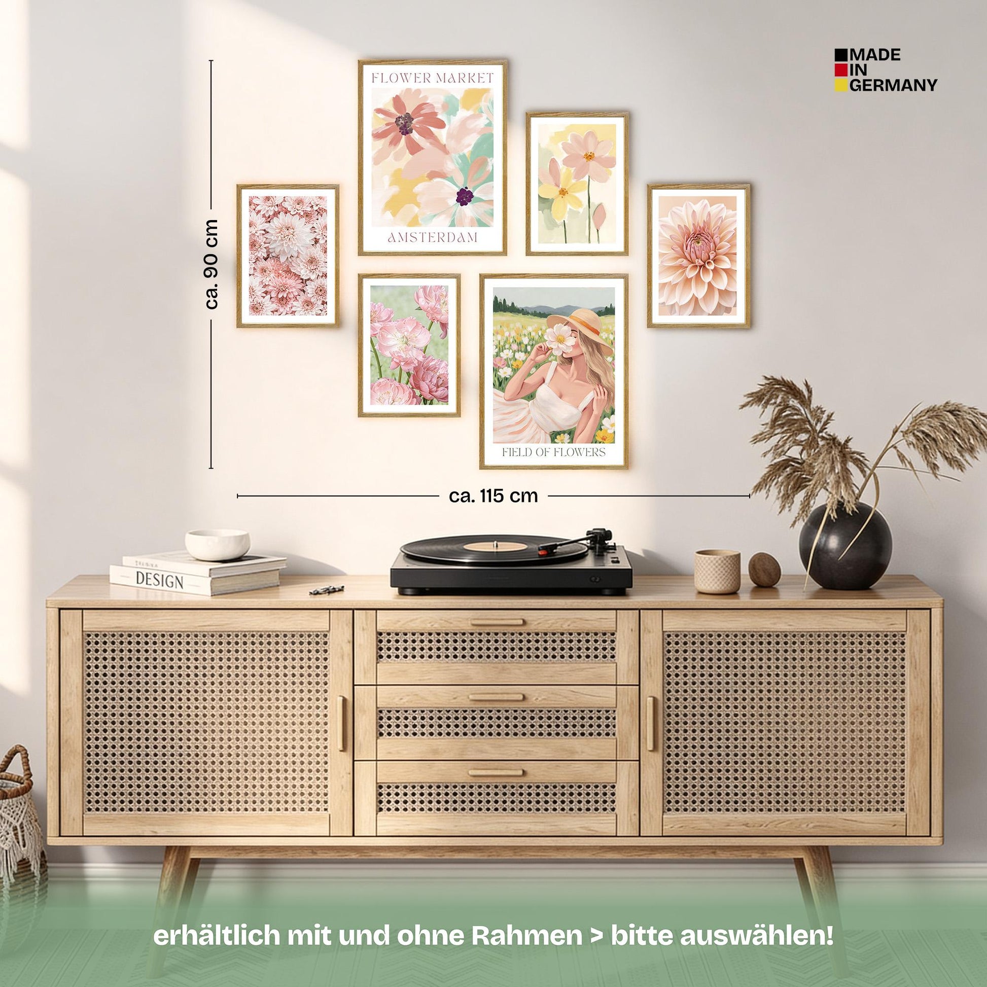 Poster Set Flower Time Bilderwand Wandbilder Blumen ARTFAVES