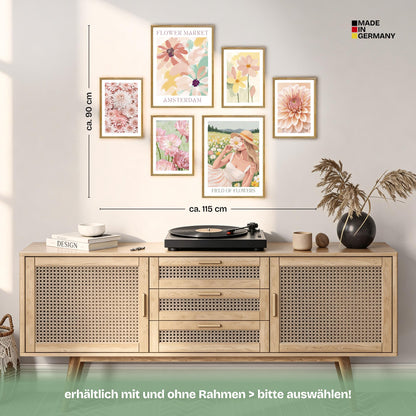 Poster Set Flower Time Bilderwand Wandbilder Blumen ARTFAVES