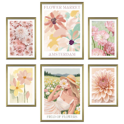 Poster Set Flower Time I mehrteilige Bilderwand I Wandbilder Blumen