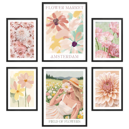 Poster Set Flower Time I mehrteilige Bilderwand I Wandbilder Blumen