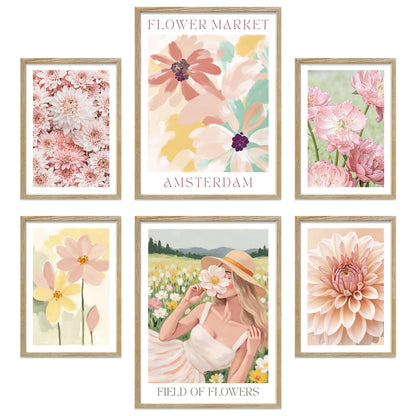 Poster Set Flower Time Bilderwand Wandbilder Blumen ARTFAVES