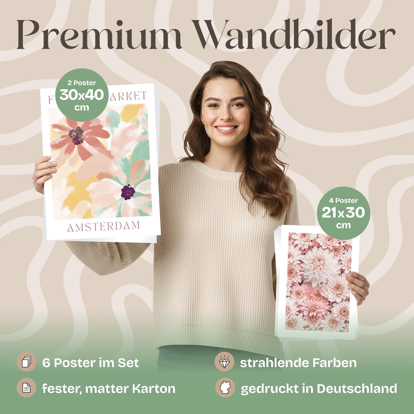 Poster Set Flower Time Bilderwand Wandbilder Blumen ARTFAVES
