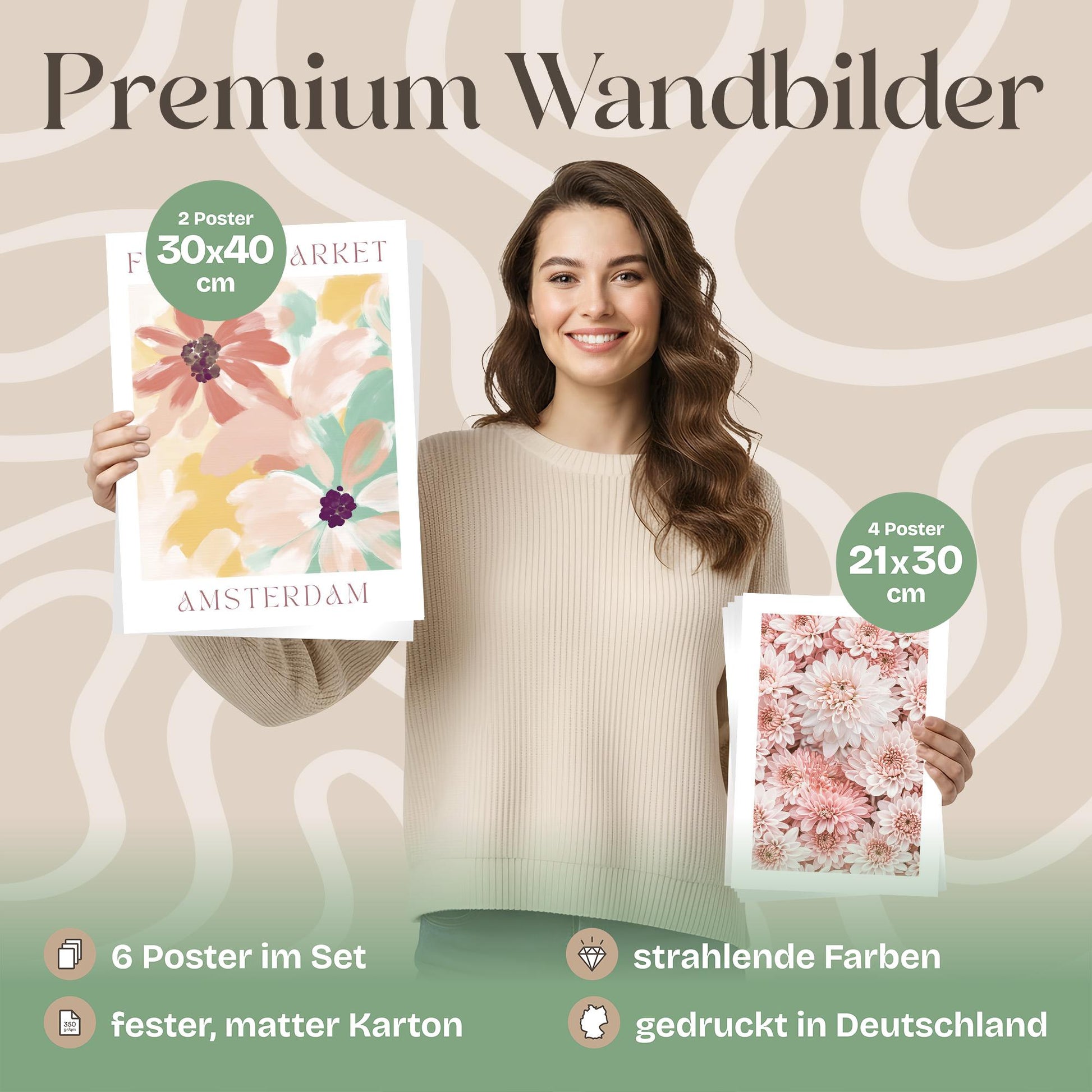 Poster Set Flower Time Bilderwand Wandbilder Blumen ARTFAVES