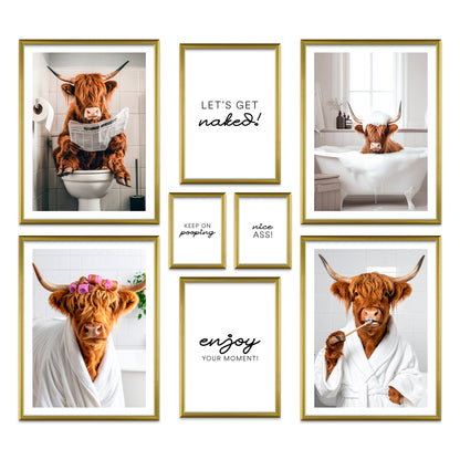 Poster Set Funny Bathroom I mehrteilige Bilderwand I Wandbilder Badezimmer