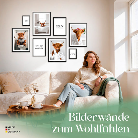 Poster Set Funny Bathroom Bilderwand Wandbilder Badezimmer ARTFAVES