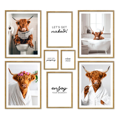 Poster Set Funny Bathroom I mehrteilige Bilderwand I Wandbilder Badezimmer