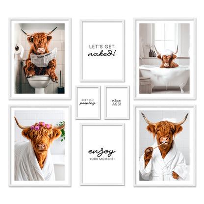Poster Set Funny Bathroom I mehrteilige Bilderwand I Wandbilder Badezimmer