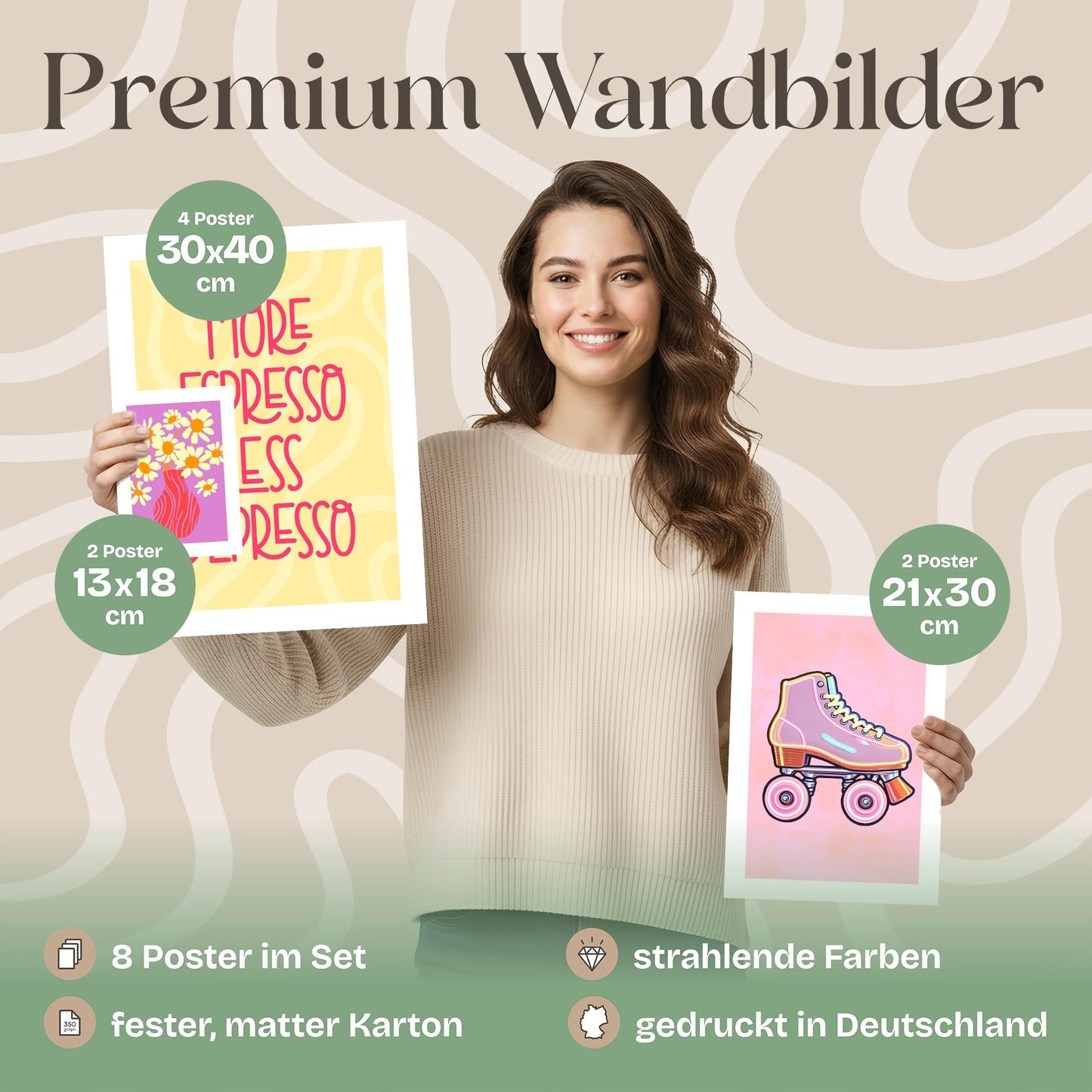 Poster Set Happy Dopamine Decor Bilderwand Wandbilder bunte-bilder ARTFAVES