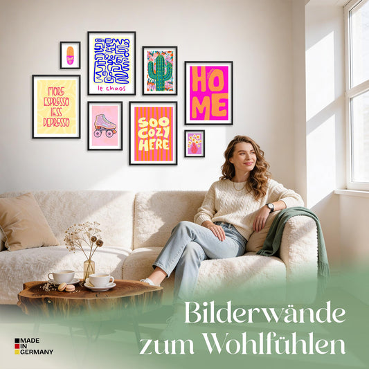 Poster Set Happy Dopamine Decor Bilderwand Wandbilder bunte-bilder ARTFAVES