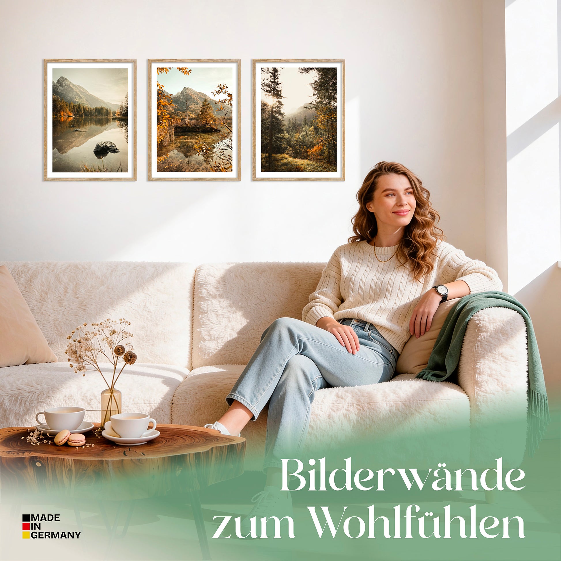 Poster Set Herbst See Bilderwand Wandbilder Alpen ARTFAVES