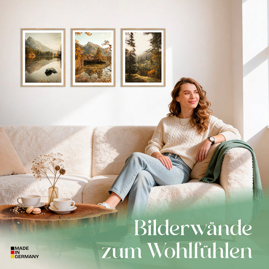 Poster Set Herbst See Bilderwand Wandbilder Alpen ARTFAVES