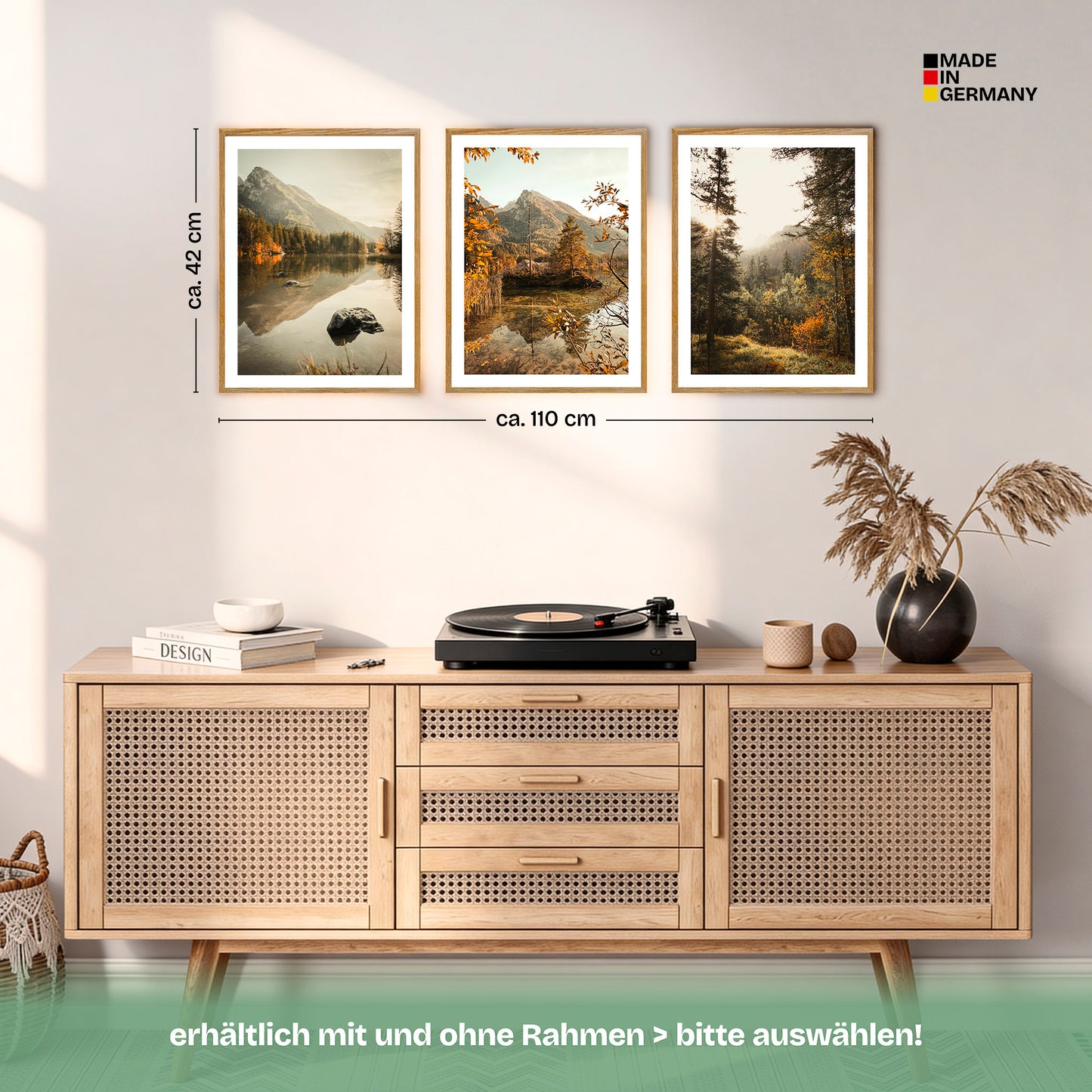 Poster Set Herbst See Bilderwand Wandbilder Alpen ARTFAVES
