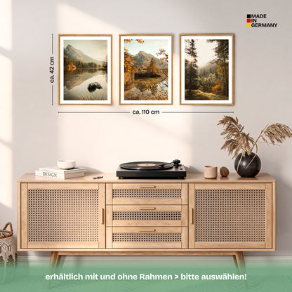 Poster Set Herbst See Bilderwand Wandbilder Alpen ARTFAVES