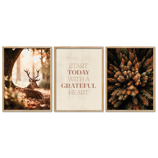 Poster Set Herbst Wald Bilderwand Wandbilder Herbst ARTFAVES