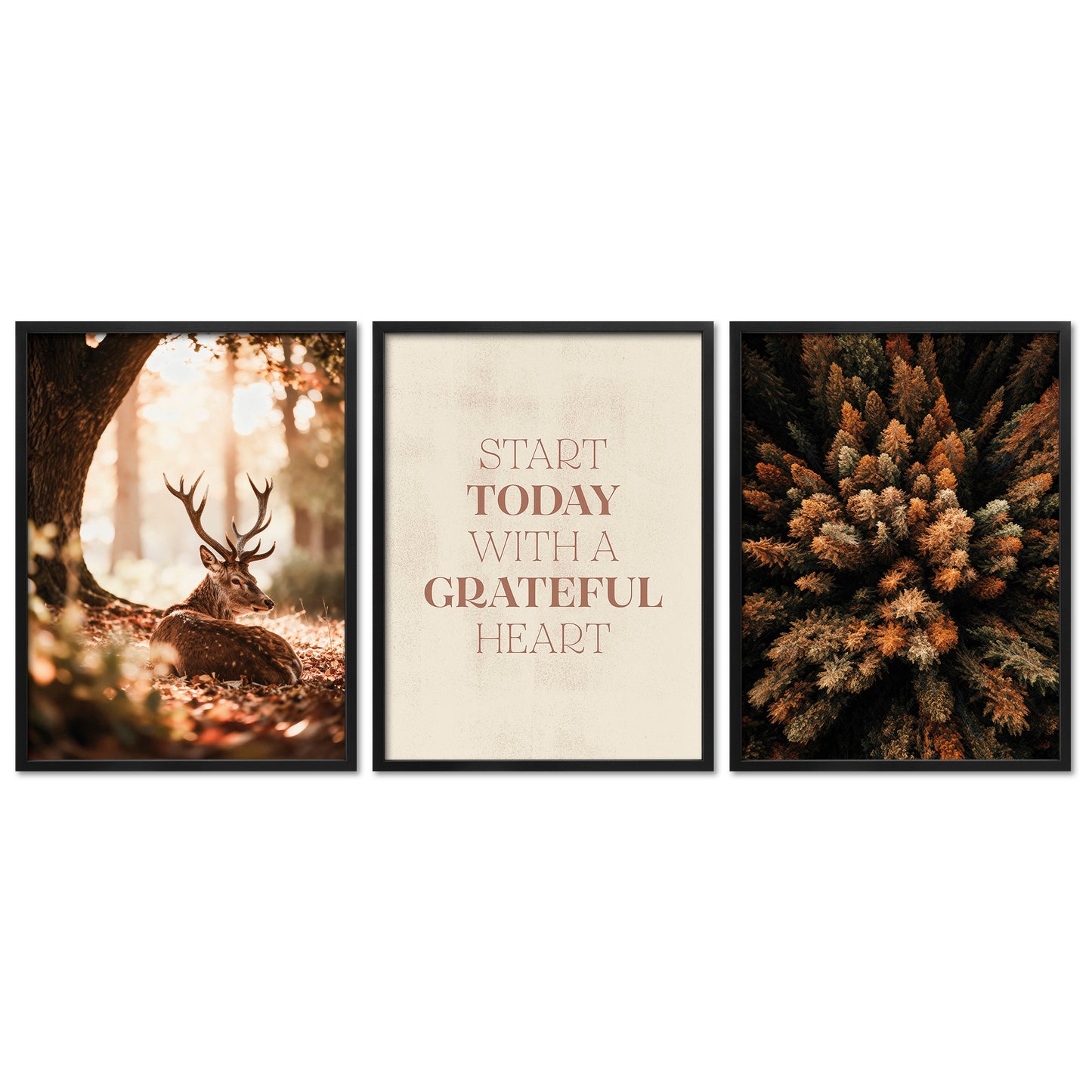 Poster Set Herbst Wald I mehrteilige Bilderwand I Wandbilder Herbst