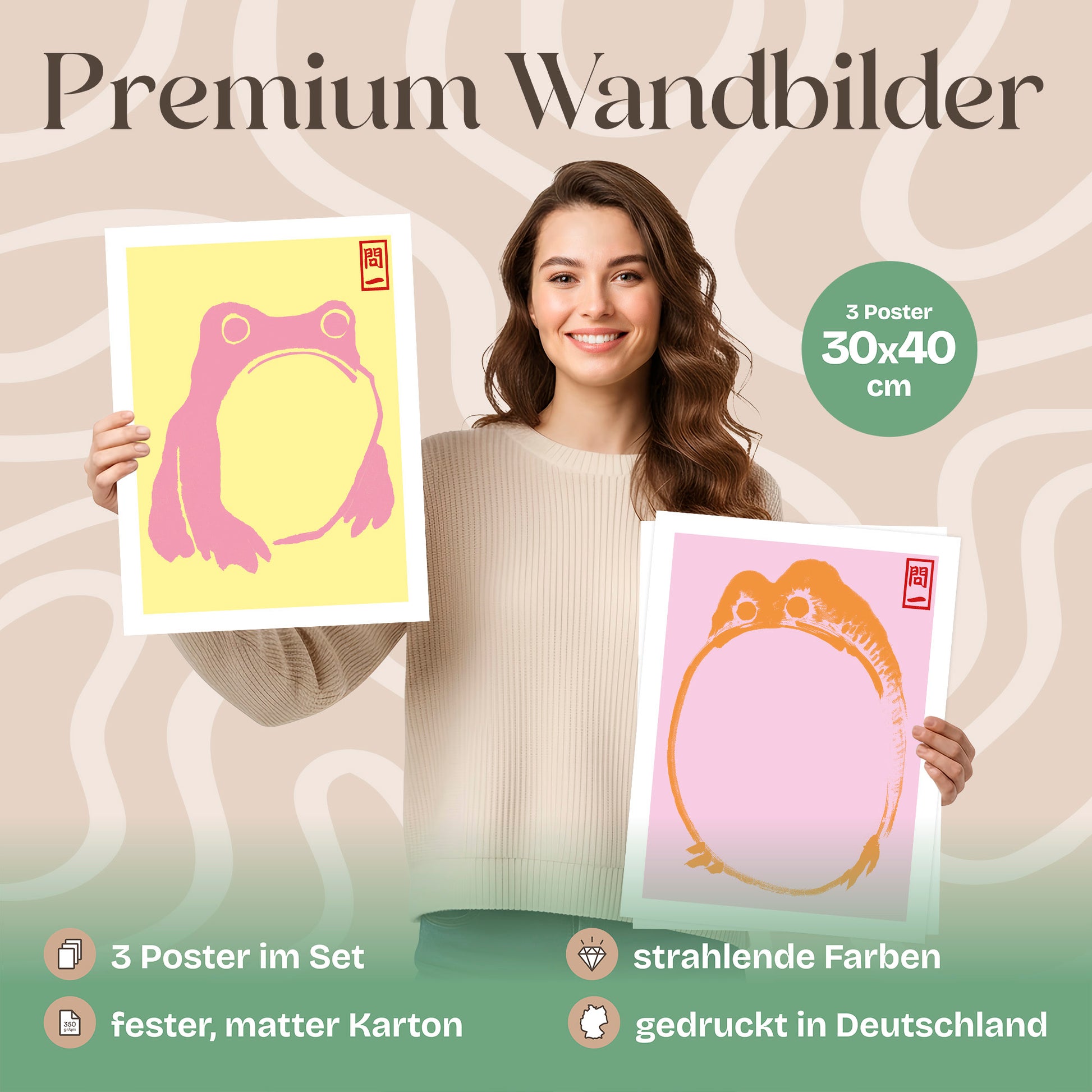 Poster Set Hoji Frogs Dopamine Bilderwand Wandbilder Matsumoto-Hoji ARTFAVES