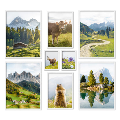 Poster Set In den Bergen I mehrteilige Bilderwand I Wandbilder Berge