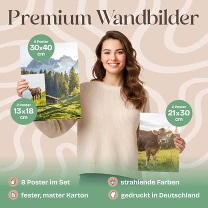 Poster Set In den Bergen Bilderwand Wandbilder Berge ARTFAVES
