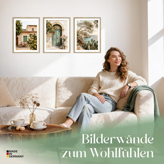 Poster Set La Dulce Vida Española Trio Bilderwand Wandbilder Sommer ARTFAVES
