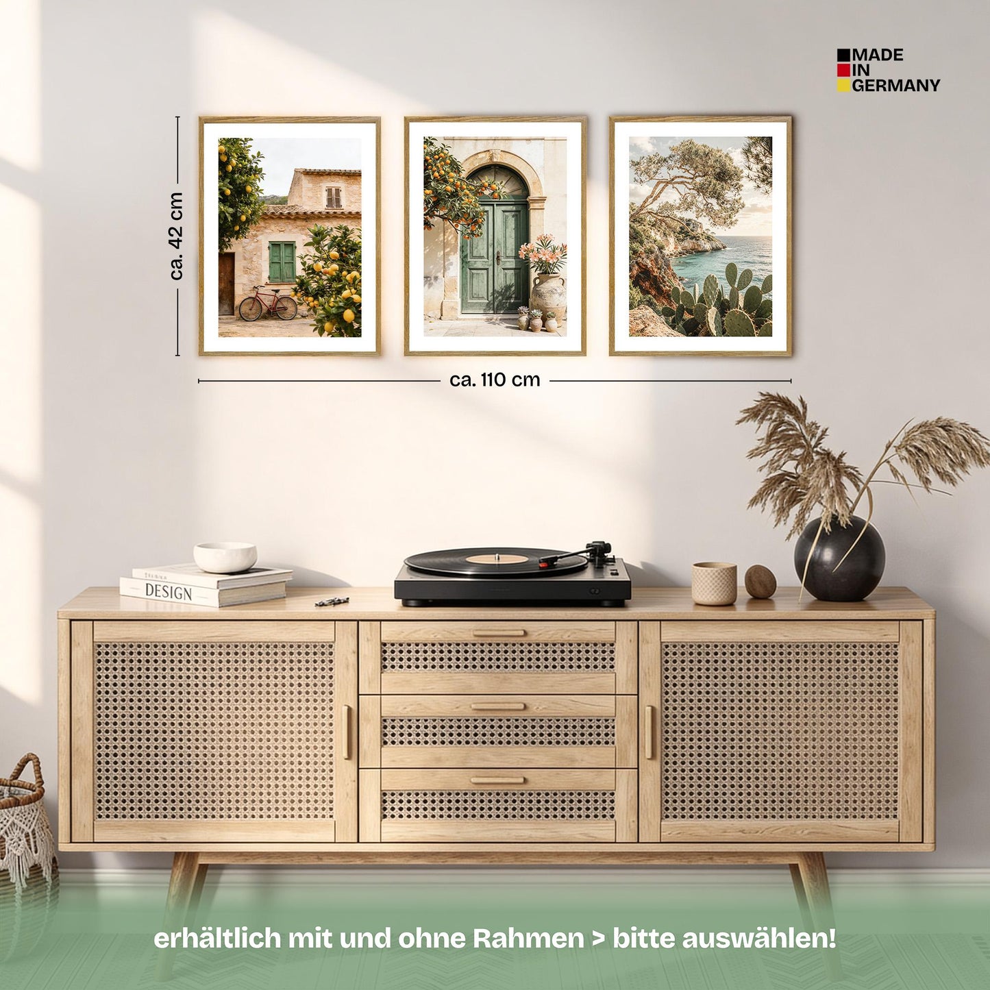 Poster Set La Dulce Vida Española Trio Bilderwand Wandbilder Sommer ARTFAVES