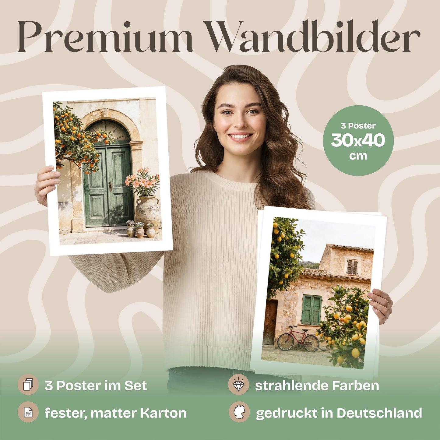 Poster Set La Dulce Vida Española Trio Bilderwand Wandbilder Sommer ARTFAVES