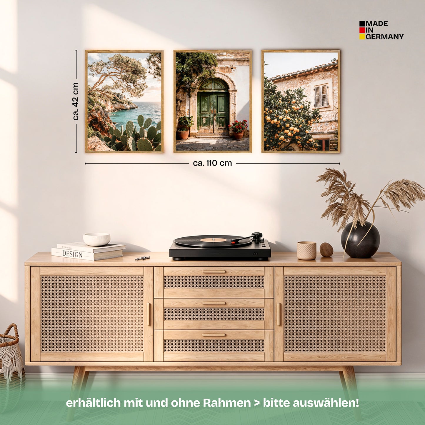 Poster Set La Dulce Vida Española Trio Bilderwand Wandbilder Sommer ARTFAVES