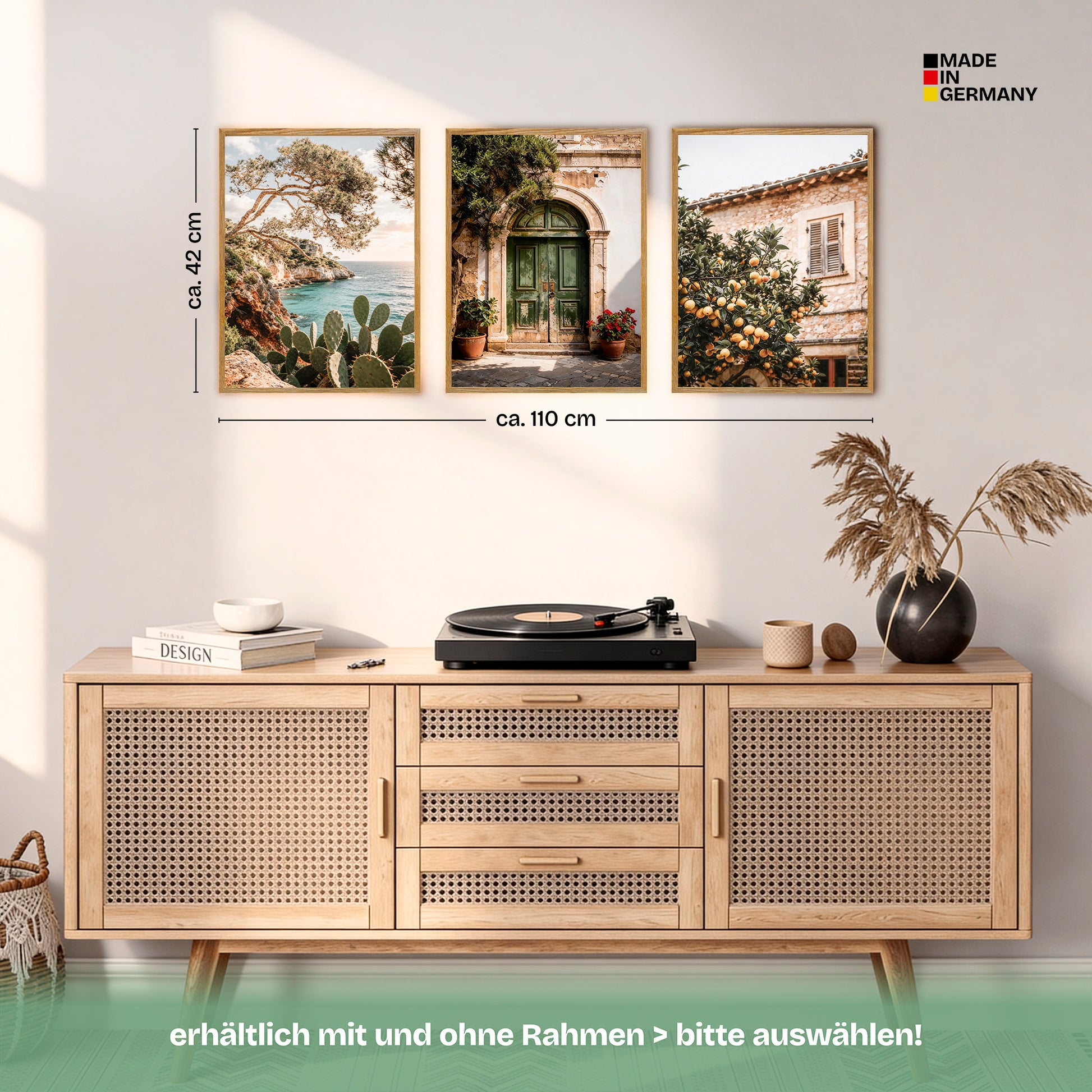 Poster Set La Dulce Vida Española Trio Bilderwand Wandbilder Sommer ARTFAVES