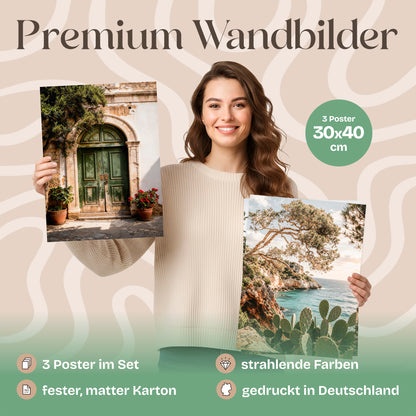 Poster Set La Dulce Vida Española Trio Bilderwand Wandbilder Sommer ARTFAVES