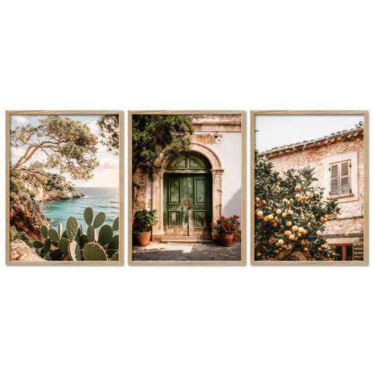 Poster Set La Dulce Vida Española Trio Bilderwand Wandbilder Sommer ARTFAVES